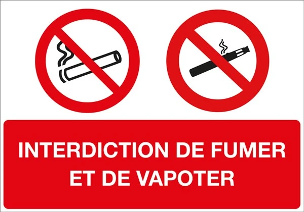 pictogramme d'interdiction de fumer ou vapoter